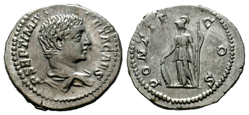 Geta. As Caesar, A.D. 198-209. AR denarius 

Condition: Very Fine

Weight: 3.21 ...