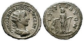 Gordian III AR Antoninianus. Rome, AD 241-243.

Condition: Very Fine

Weight: 3.79 gr
Diameter: 23 mm