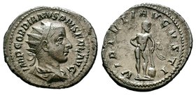 Gordian III AR Antoninianus. Rome, AD 241-243.

Condition: Very Fine

Weight: 5.07 gr
Diameter: 24 mm