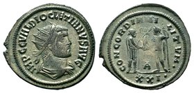 Diocletian Æ Silvered Antoninianus. AD 293-295. 

Condition: Very Fine

Weight: 3.53 gr
Diameter: 24 mm