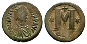 ANASTASIUS (491-518). Follis. Constantinople.

Condition: Very Fine

Weight: 16.74 gr
Diameter: 33 mm