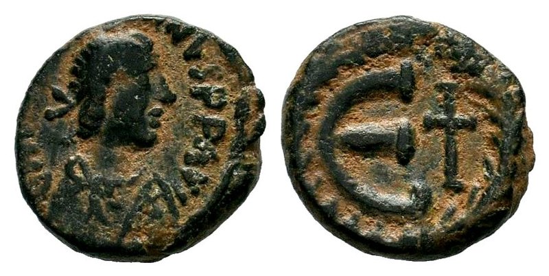Justinian I. AE. 527-565 AD.

Condition: Very Fine

Weight: 2.34 gr
Diameter: 14...