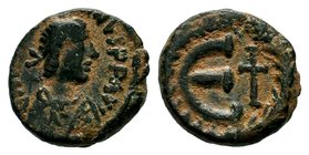 Justinian I. AE. 527-565 AD.

Condition: Very Fine

Weight: 2.34 gr
Diameter: 14 mm