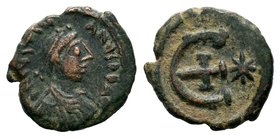 Justinian I. AE. 527-565 AD.

Condition: Very Fine

Weight: 1.95 gr
Diameter: 15 mm