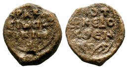Byzantine Lead Seal 7th - 11th C. AD.

Condition: Very Fine

Weight: 14.00 gr
Diameter: 27 mm