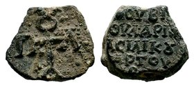 Byzantine Lead Seal 7th - 11th C. AD.

Condition: Very Fine

Weight: 9.10 gr
Diameter:20 mm