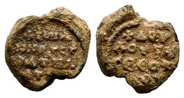 Byzantine Lead Seal 7th - 11th C. AD.

Condition: Very Fine

Weight: 9.08 gr
Diameter: 23 mm