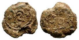 Byzantine Lead Seal 7th - 11th C. AD.

Condition: Very Fine

Weight: 16.15 gr
Diameter: 25 mm
