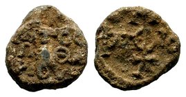 Byzantine Lead Seal 7th - 11th C. AD.

Condition: Very Fine

Weight: 11.28 gr
Diameter: 20 mm