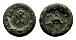Byzantine Lead Seal 7th - 11th C. AD.

Condition: Very Fine

Weight: 3.62 gr
Diameter: 13 mm