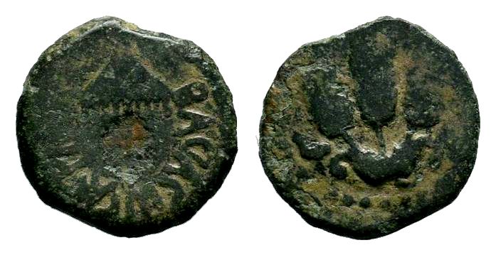 Judaea, Herodian Kingdom. Agrippa I. 37-44 C.E. AE prutah

Condition: Very Fine
...