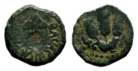 Judaea, Herodian Kingdom. Agrippa I. 37-44 C.E. AE prutah

Condition: Very Fine

Weight: 2.18 gr
Diameter: 17 mm