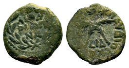 Judaea, Procuratorial. Antonius Felix. 52-59 B.C. AE prutah 

Condition: Very Fine

Weight: 2.72 gr
Diameter: 16.81 mm