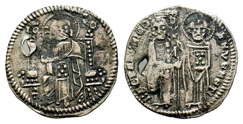 Venetian coinage,Ar XIII-XIV AD. 

Condition: Very Fine

Weight: 1.75 gr
Diamete...