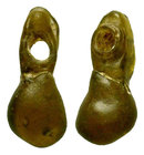 Ancient Glass Phallus Pendant,

Condition: Very Fine

Weight: 0.67 gr
Diameter: 15.98 mm