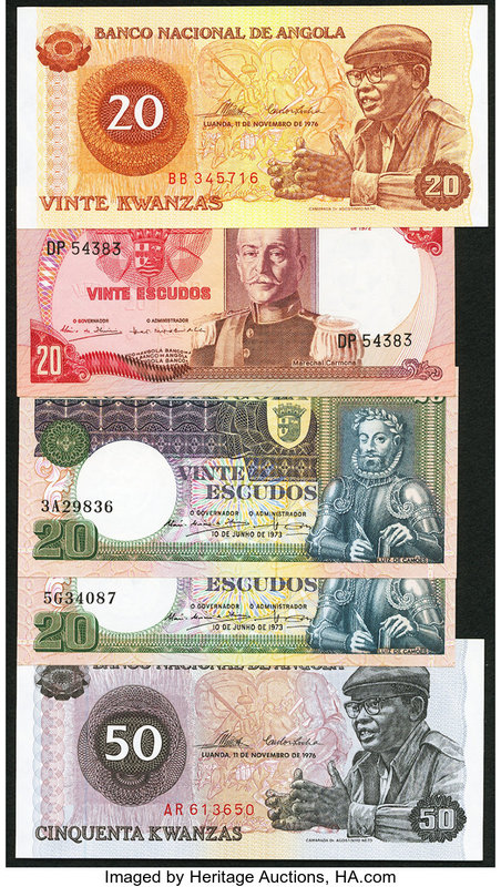 Ten Assorted Notes from Angola. Crisp Uncirculated. 

HID09801242017
