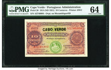 Cape Verde Banco Nacional Ultramarino 10 Centavos 5.11.1914 (ND 1921) Pick 20 PMG Choice Uncirculated 64. 

HID09801242017