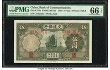 China Bank of Communications 5 Yuan 1935 Pick 154a S/M#C126-242 PMG Gem Uncirculated 66 EPQ. 

HID09801242017