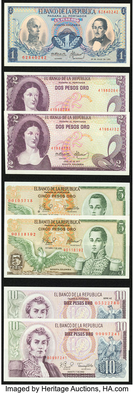 Eleven Modern Notes from Colombia. Crisp Uncirculated. 

HID09801242017