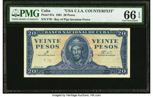 Cuba Banco Nacional de Cuba 20 Pesos 1961 Pick 97x C.I.A. Counterfeit PMG Gem Uncirculated 66 EPQ. F70 prefix.

HID09801242017