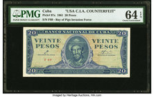 Cuba Banco Nacional de Cuba 20 Pesos 1961 Pick 97x C.I.A. Counterfeit PMG Choice Uncirculated 64 EPQ. F69 prefix.

HID09801242017
