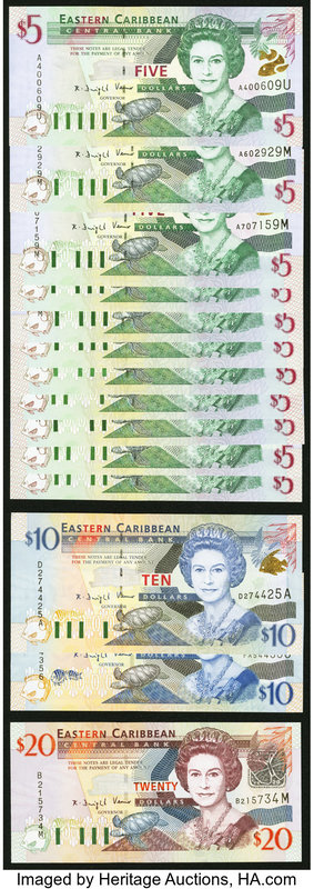 A Varied Selection of Fourteen Notes from East Caribbean States. Choice Crisp Un...
