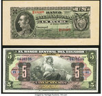 Ecuador Banco Central del Ecuador 5 Sucres 21.1.1948 Pick 91c; Banco Internacional 1 Sucre 18__ Pick S172 Remainder Very Fine; Crisp Uncirculated. 

H...