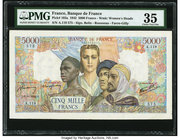 France Banque de France 5000 Francs 8.10.1942 Pick 103a PMG Choice Very Fine 35. Pinholes.

HID09801242017