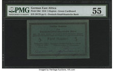 German East Africa Deutsch-Ostafrikanische Bank 5 Rupien 1.2.1916 Pick 36d PMG About Uncirculated 55. 

HID09801242017