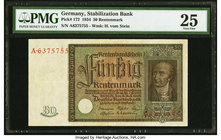 Germany Stabilization Bank 50 Rentenmark 6.7.1934 Pick 172 PMG Very Fine 25. Small piece added.

HID09801242017