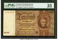 Germany Reichsbanknote 1000 Reichsmark 22.2.1936 Pick 184 PMG Choice Very Fine 35. 

HID09801242017