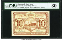 Greenland Gronlands Styrelse 10 Kroner ND (1945-52) Pick 16A PMG Very Fine 30. 

HID09801242017