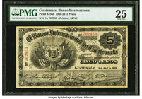 Guatemala Banco Internacional De Guatemala 5 Pesos 5.4.1920 Pick S156b PMG Very Fine 25. 

HID09801242017