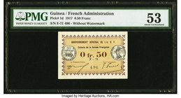 Guinea Gouvernement General .50 Franc 11.2.1917 Pick 1d PMG About Uncirculated 53. Pinholes.

HID09801242017