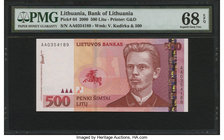 Lithuania Bank of Lithuania 500 Litu 2000 Pick 64 PMG Superb Gem Unc 68 EPQ. 

HID09801242017
