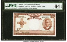 Malta Government of Malta 1 Pound 1949 Pick 22a PMG Choice Uncirculated 64 EPQ. 

HID09801242017