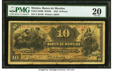 Mexico Banco de Morelos 10 Pesos 11.2.1910 Pick S346b M418b PMG Very Fine 20. Tear.

HID09801242017