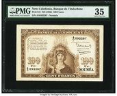 New Caledonia Banque de l'Indochine 100 Francs ND (1942) Pick 44 PMG Choice Very Fine 35. 

HID09801242017