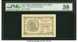 Saar Mines Domaniales de la Sarre 50 Centimes ND (1919) Pick 1 PMG Choice About Unc 58. 

HID09801242017