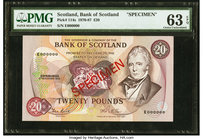 Scotland Bank of Scotland 20 Pounds 5.11.1985 Pick 114s Specimen PMG Choice Uncirculated 63 EPQ. 

HID09801242017
