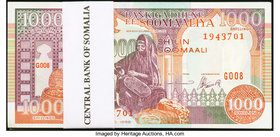 Somalia Bankiga Dhexe ee Soomaaliya 1000 Shilin = 1000 Shillings 1996 Pick 37b Pack of 100 Consecutive Examples Crisp Uncirculated. 

HID09801242017