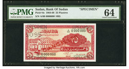 Sudan Bank of Sudan 25 Piastres 1967 Pick 6s Specimen PMG Choice Uncirculated 64. Roulette cancels.

HID09801242017