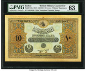 Turkey British Military Counterfeit 10 Livres 1918 / AH1334 Pick 110x PMG Choice Uncirculated 63. 

HID09801242017