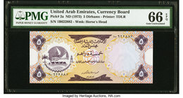 United Arab Emirates Currency Board 5 Dirhams ND (1973) Pick 2a PMG Gem Uncirculated 66 EPQ. 

HID09801242017