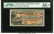 Uruguay Banco de la Republica Oriental 50 Centesimos 18.10.1934 Pick 20b PMG About Uncirculated 55 EPQ S. PMG holder is misattributed as pick 2a.

HID...