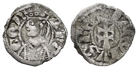The Crown of Aragon. Jaime II (1291-1327). Óbolo. (Cru-319). Anv.: ARA-GON. Busto coronado a izquierda. Rev.: :IACOBVS REX. Cruz patriarcal. Ve. 0,41 ...