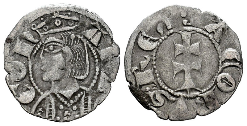 The Crown of Aragon. Jaime II (1291-1327). Dinero. (Cru-318). Anv.: ARA-GON. Bus...
