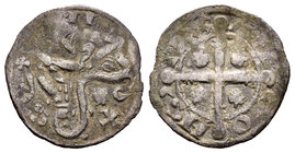 Kingdom of Castille and Leon. Alfonso IX (1188-1230). Dinero. Santiago de Compostela. (Bautista-216.2). Ve. 0,83 g. Cruz y venera sobre el león, S/I e...