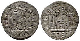 Kingdom of Castille and Leon. Sancho IV (1284-1295). Cornado. Burgos. (Bautista-427). Ve. 0,82 g. Con B y estrella alos lados de la cruz y puerta en f...