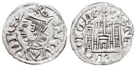 Kingdom of Castille and Leon. Sancho IV (1284-1295). Cornado. Burgos. (Bautista-427 variante). Anv.: 3 puntos en la corona del rey. Rev.: B y estrella...